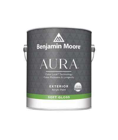 Benjamin Moore Aura Exterior Paint Soft Gloss available at John Boyle.