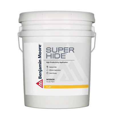 Benjamin Moore Super Hide Interior Paint Flat 5-Gallon Pail available at John Boyle.