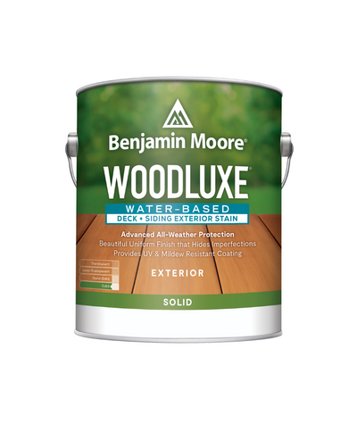 Benjamin Moore Woodluxe® Water-Based Solid Exterior Stain available at John Boyle.