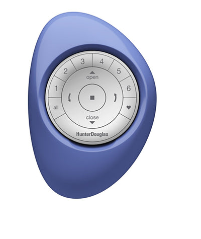 Hunter Douglas Pebble Remote White on Cobalt