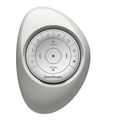 Hunter Douglas Pebble Remote White on Mist