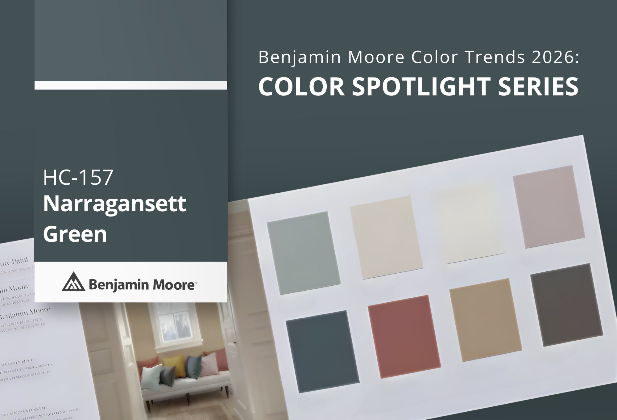 Narragansett Green HC‑157 | Benjamin Moore Color Trends 2026 | John Boyle Decorating Company