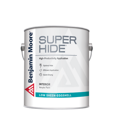 Benjamin Moore Super Hide Interior Paint Low-Sheen Eggshell available at John Boyle.