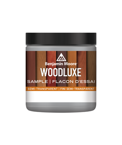 Benjamin Moore Woodluxe® Water-Based Semi-Transparent Exterior Stain Half Pint Sample available at John Boyle.