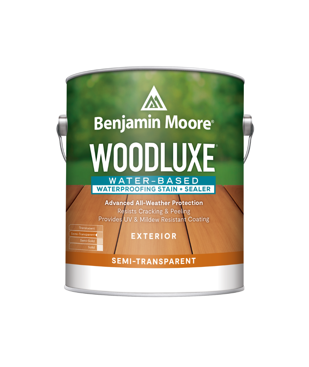 Benjamin Moore Woodluxe® Water-Based Semi-Transparent available at John Boyle.