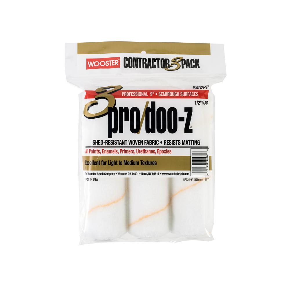 9" Pro/Doo-Z FTP Roller Cover 3 Pack