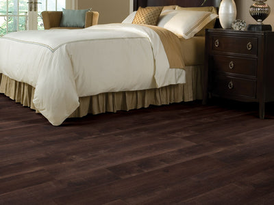 New Market 6 Vinyl Residential by Shaw Floors in the color Boca flooring in a home, showing the finished look.