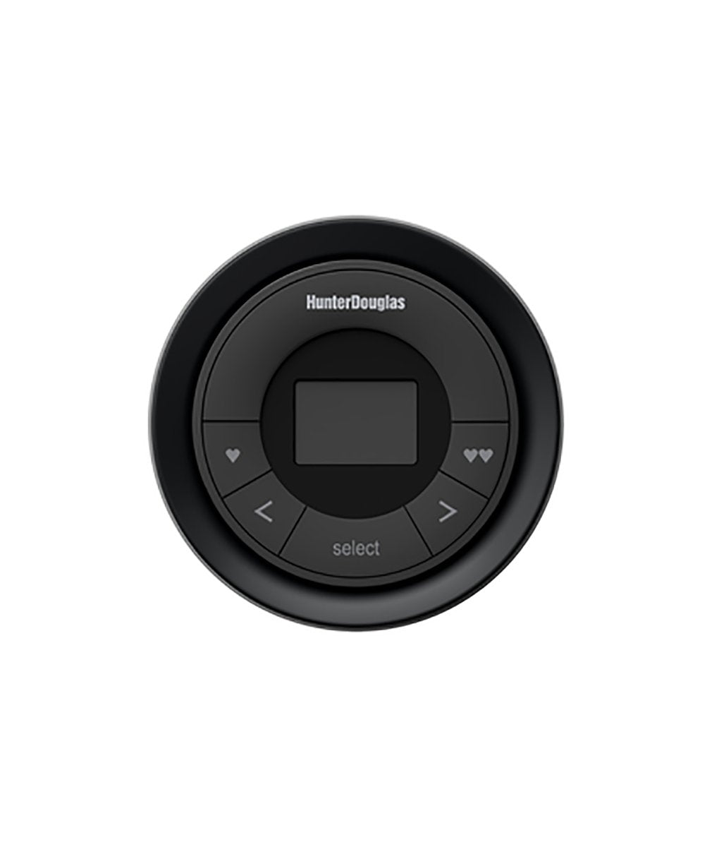 Hunter Douglas Surface Remote Black on Black Scene