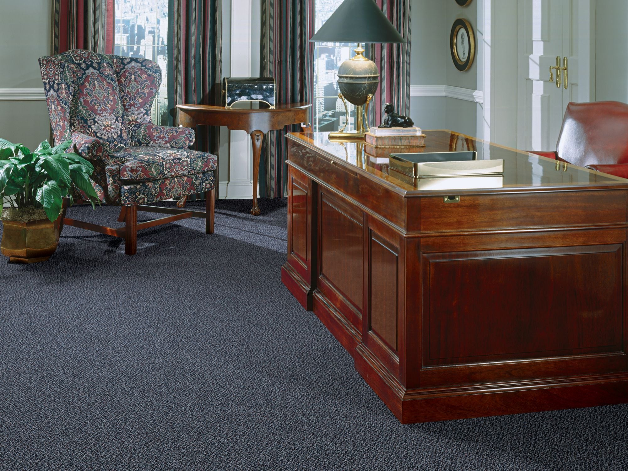 Rousing Review Commercial Carpet by Philadelphia Commercial in the color Event. Image of greens carpet in a room.