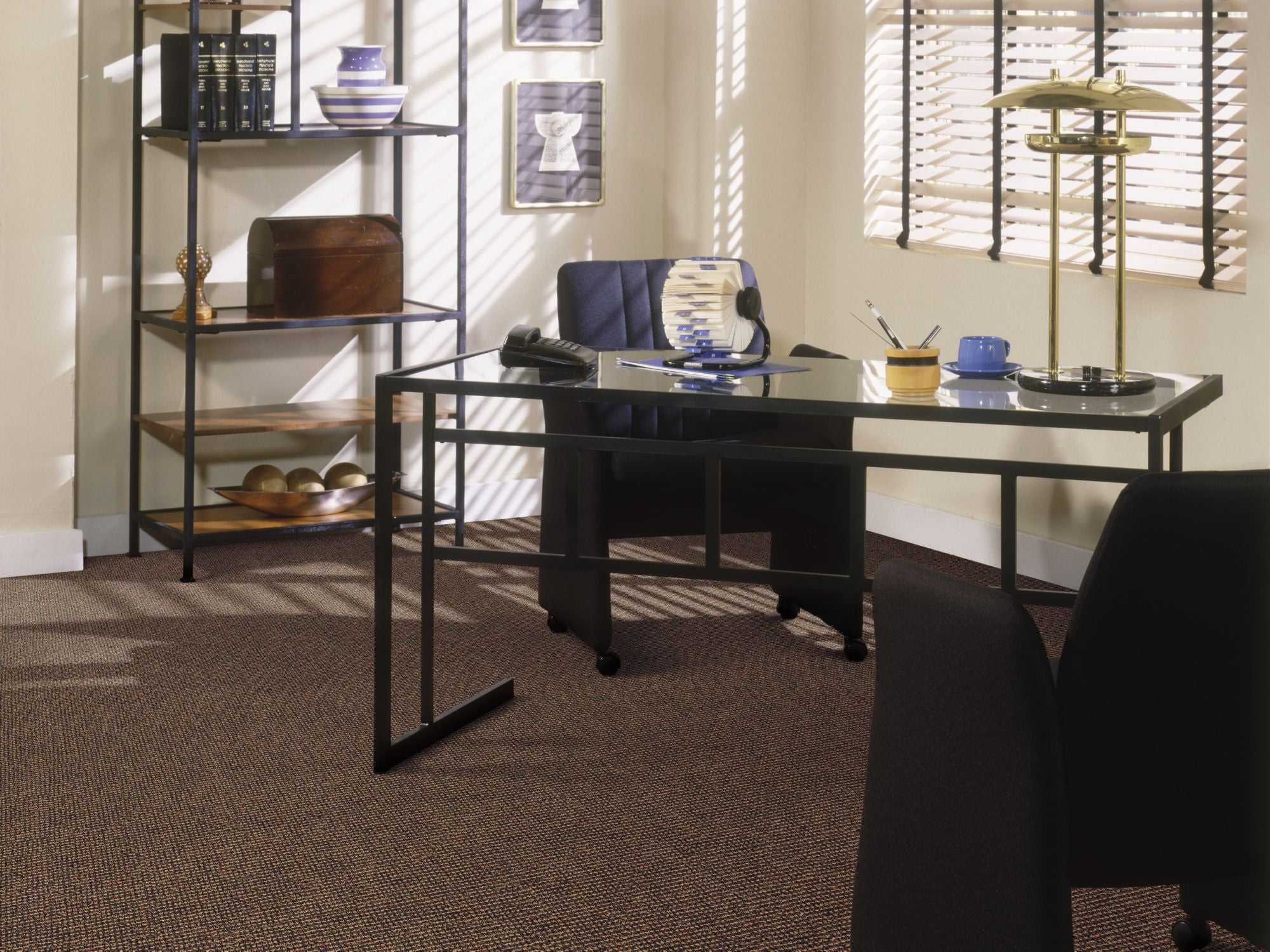 Constituent Commercial Carpet by Philadelphia Commercial in the color Coalition. Image of browns carpet in a room.