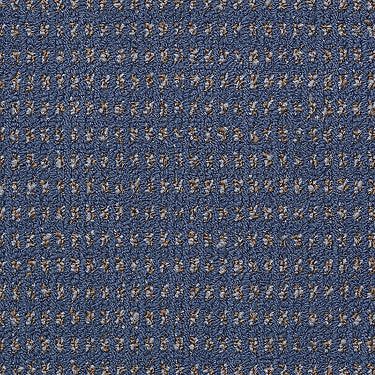 Modern Traditions Commercial Carpet by Philadelphia Commercial in the color Sapphire. Sample of blues carpet pattern and texture.