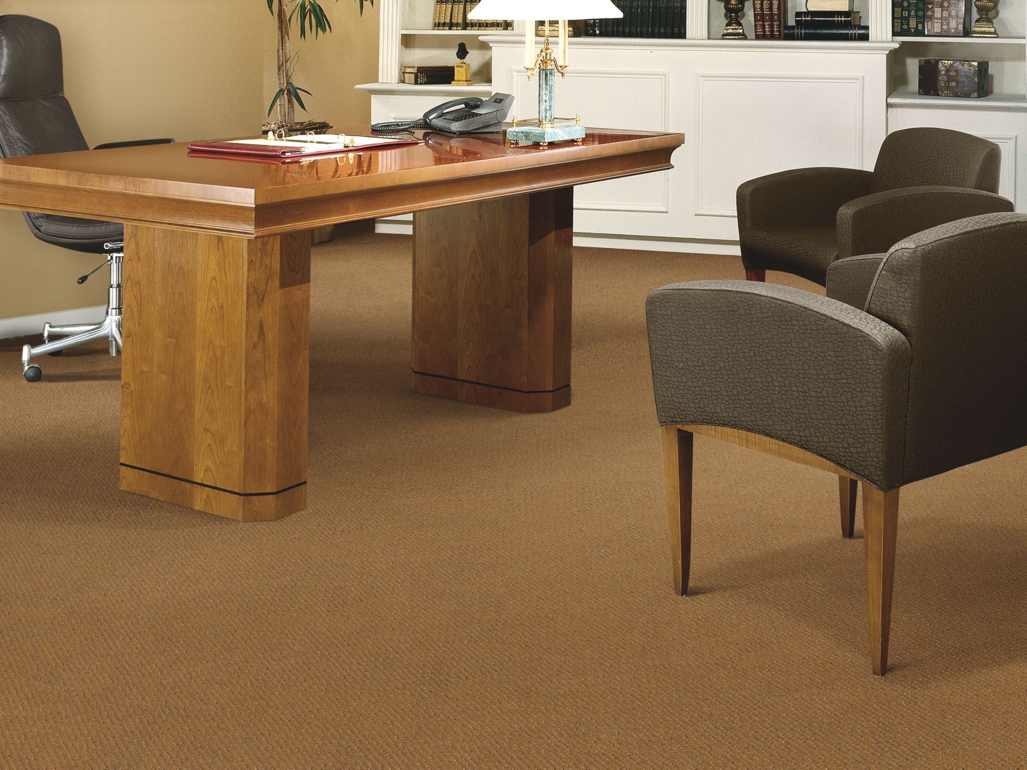 Legend Falls Commercial Carpet by Philadelphia Commercial in the color Dakota. Image of browns carpet in a room.