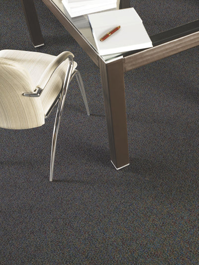 Hot Circuit Commercial Carpet by Philadelphia Commercial in the color Power House. Image of greens carpet in a room.