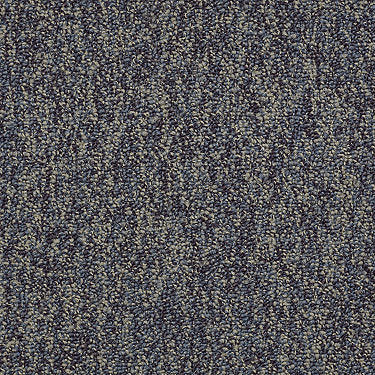 Sound Advice Tile Commercial Carpet by Philadelphia Commercial in the color Get Involved. Sample of blues carpet pattern and texture.