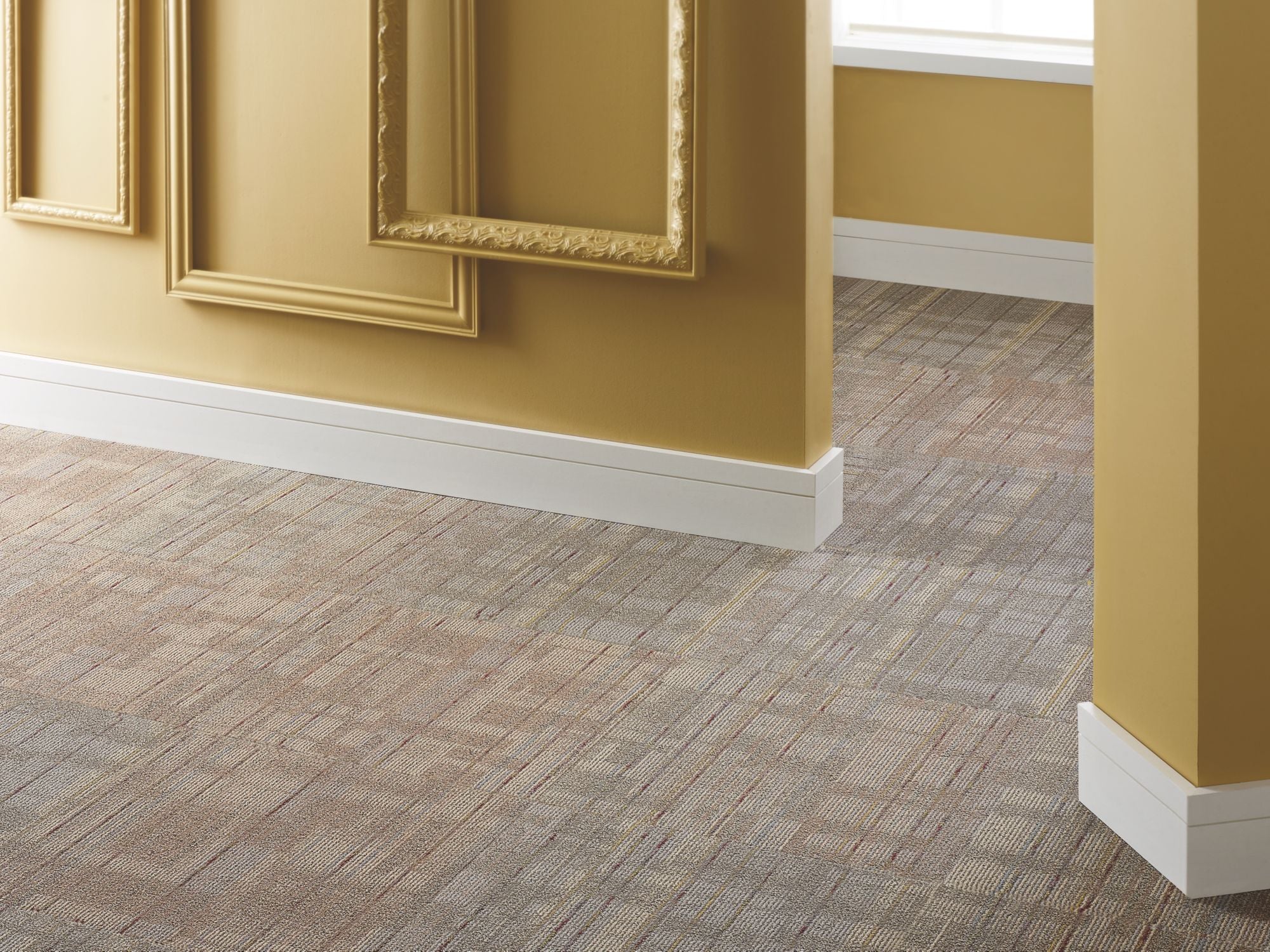 Fuse Commercial Carpet by Philadelphia Commercial in the color To Meld. Image of beiges carpet in a room.