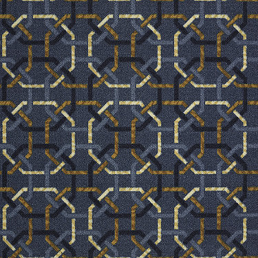 Ins And Outs Commercial Carpet by Philadelphia Commercial in the color Harness. Sample of blues carpet pattern and texture.