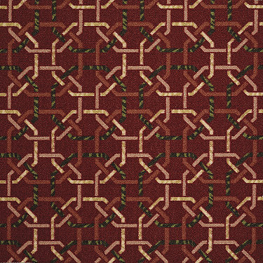 Ins And Outs Commercial Carpet by Philadelphia Commercial in the color Ossel. Sample of reds carpet pattern and texture.
