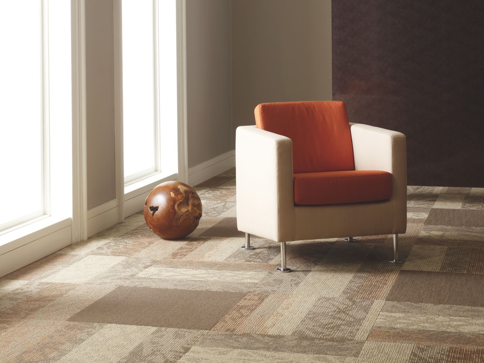 Static Commercial Carpet by Philadelphia Commercial in the color Receiver. Image of beiges carpet in a room.