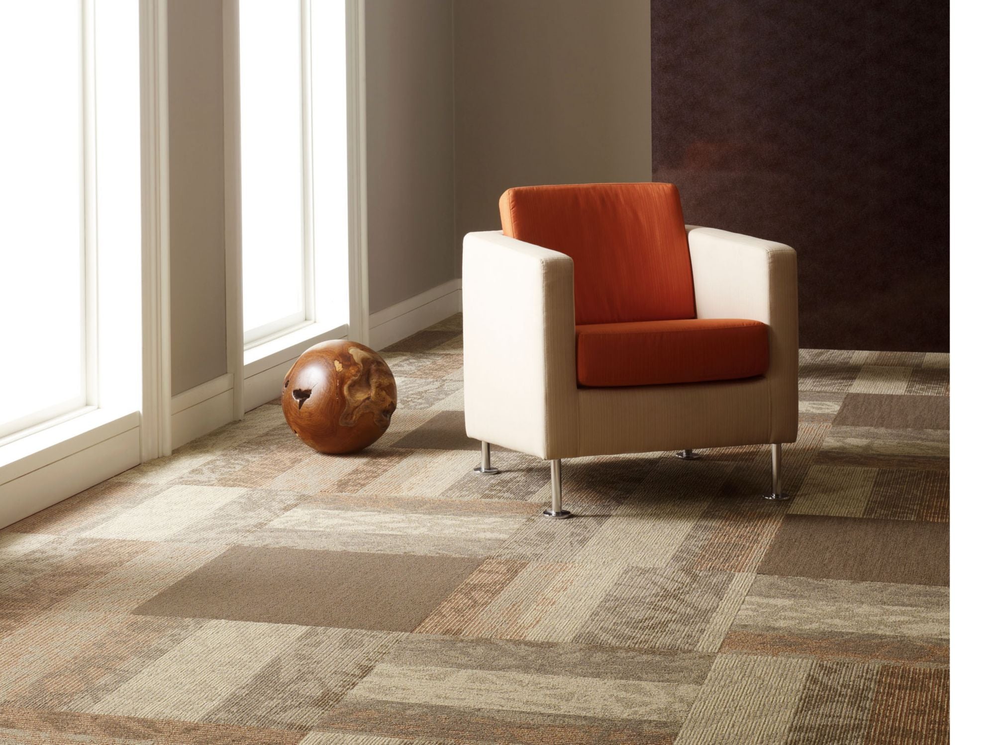 Static Commercial Carpet by Philadelphia Commercial in the color Radar. Image of oranges carpet in a room.
