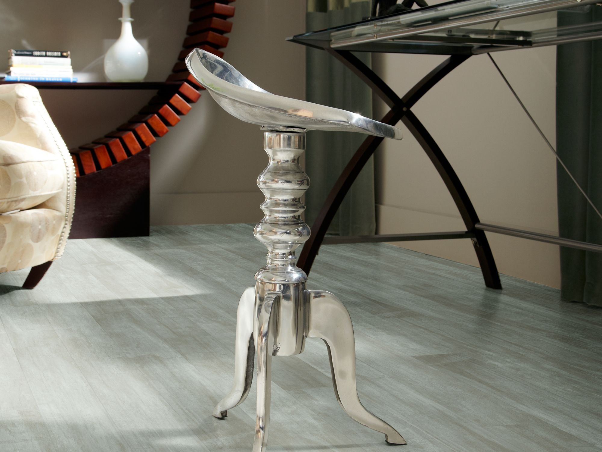 In The Grain 20 Vinyl Commercial by Shaw Floors in the color Bulger flooring in a home, showing the finished look.