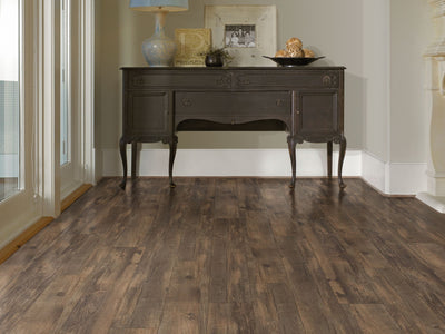 In The Park Vinyl Commercial by Shaw Floors in the color Antico flooring in a home, showing the finished look.