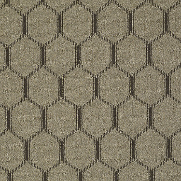 Ogee Commercial Carpet by Philadelphia Commercial in the color Honey Bird. Sample of golds carpet pattern and texture.