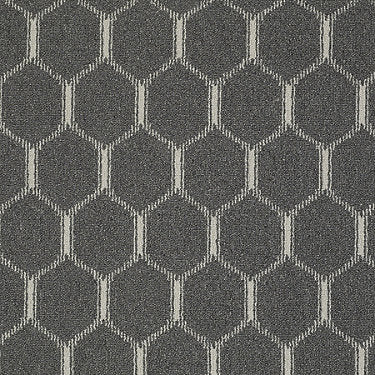 Ogee Commercial Carpet by Philadelphia Commercial in the color Quicksilver. Sample of grays carpet pattern and texture.
