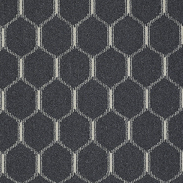 Ogee Commercial Carpet by Philadelphia Commercial in the color Nightshade. Sample of grays carpet pattern and texture.