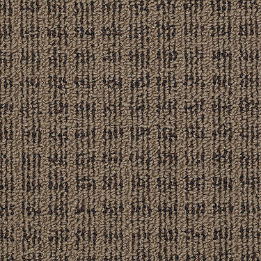 New Works Commercial Carpet by Philadelphia Commercial in the color Perfect Rendering. Sample of browns carpet pattern and texture.