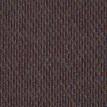 Hidden Gem Residential Carpet by Philadelphia Commercial in the color Bizarre. Sample of reds carpet pattern and texture.