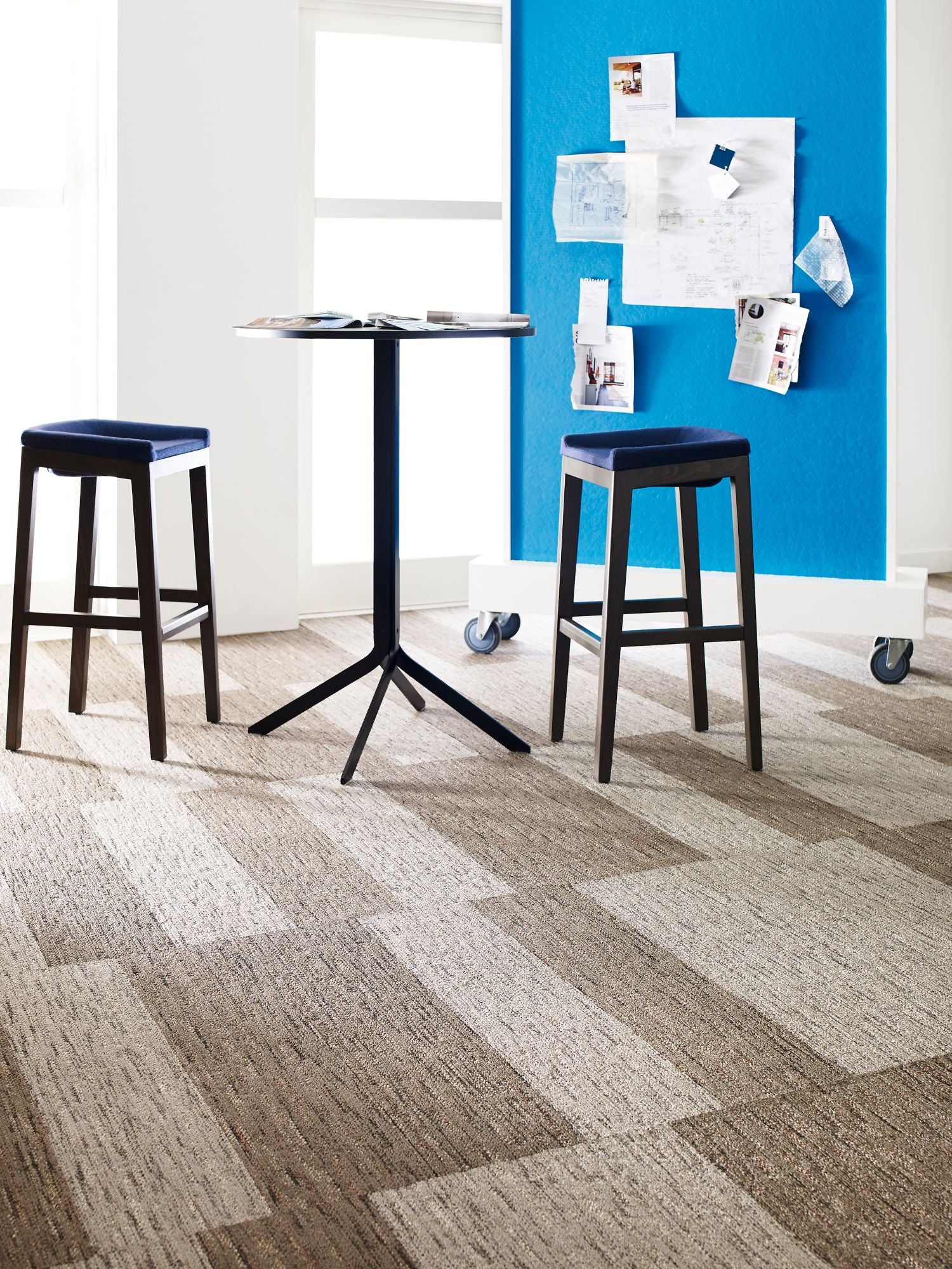 Layers Commercial Carpet by Philadelphia Commercial in the color Septarian. Image of beiges carpet in a room.