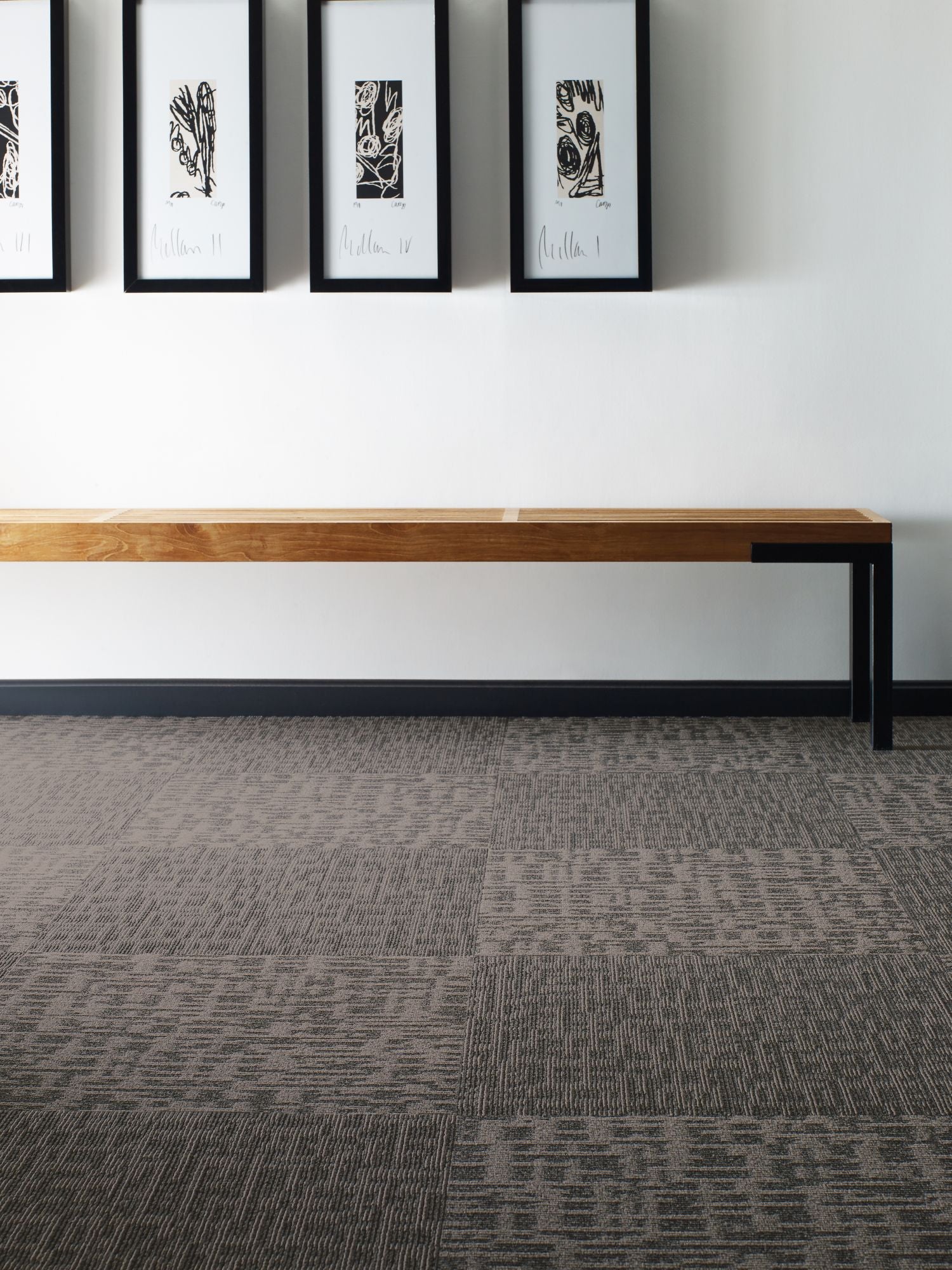 Kudos Commercial Carpet by Philadelphia Commercial in the color Sharp. Image of grays carpet in a room.