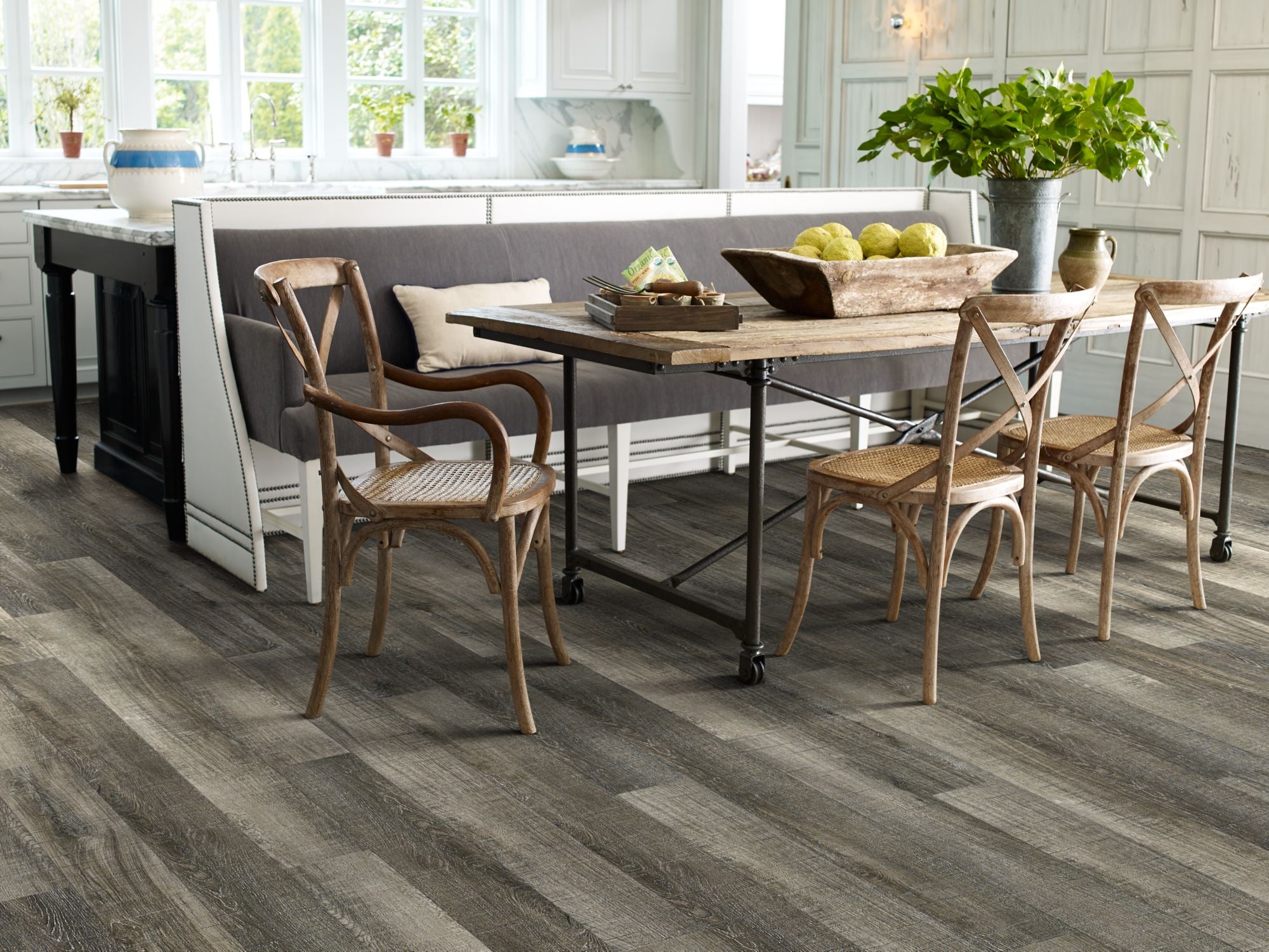 In The Park Sd Vinyl Commercial by Shaw Floors in the color Chiatta flooring in a home, showing the finished look.