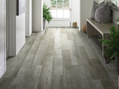 In The Grain Ii 20 Vinyl Commercial by Shaw Floors in the color Fir flooring in a home, showing the finished look.