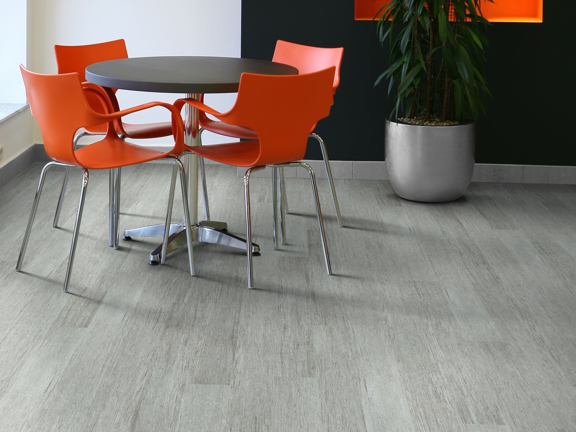 In The Grain Ii 20 Vinyl Commercial by Shaw Floors in the color Frosted Oats flooring in a home, showing the finished look.