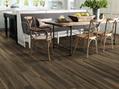 In The Grain Ii 20 Vinyl Commercial by Shaw Floors in the color Amaranth flooring in a home, showing the finished look.