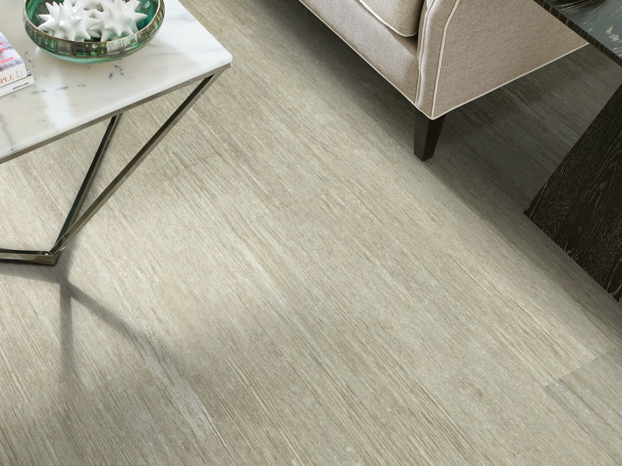 Sustain 12 Mil Vinyl Residential by Shaw Floors in the color Rye flooring in a home, showing the finished look.