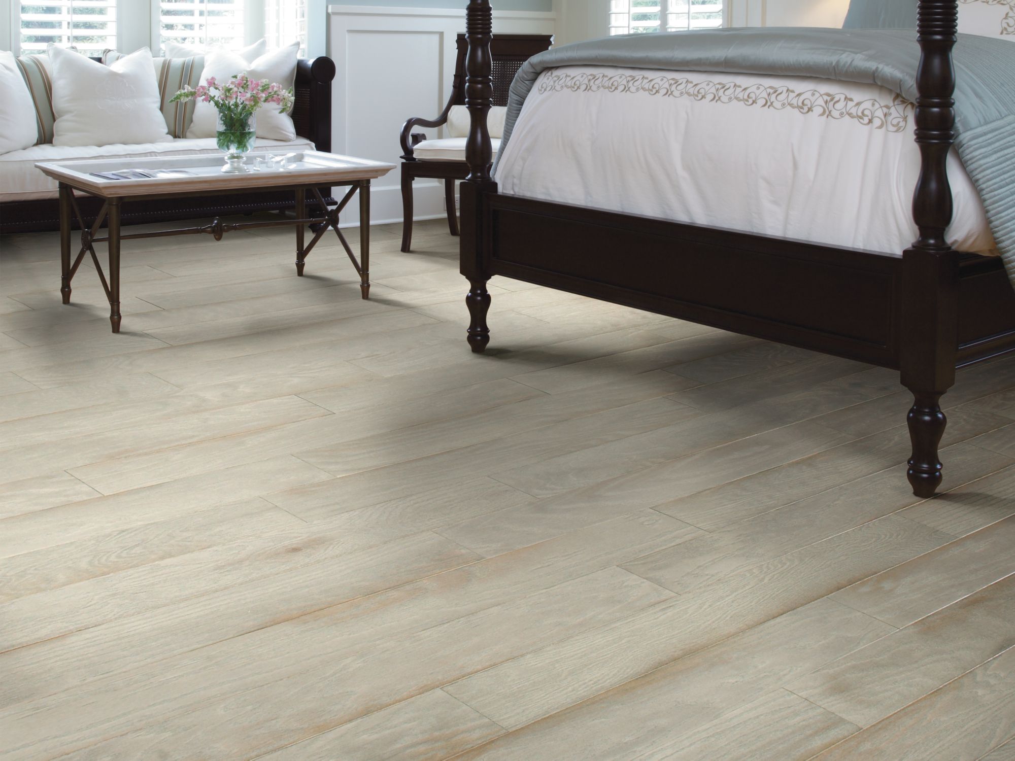 Muir'S Park Anderson Hardwood in the color ribbon by Shaw flooring in a home, showing the finished look.