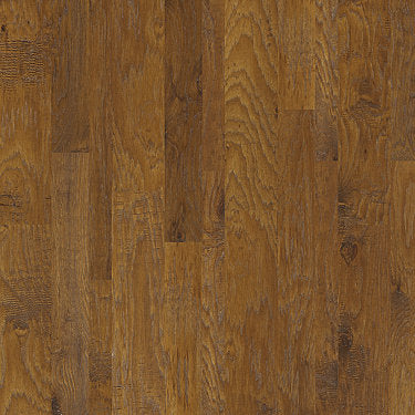 Palo Duro Mixed Width Anderson Hardwood in the color golden ore  by Shaw flooring sample demonstrating pattern and color.