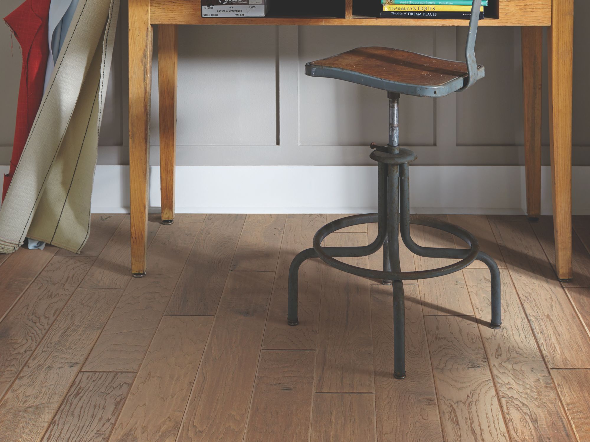 Palo Duro 5" Anderson Hardwood in the color golden ore by Shaw flooring in a home, showing the finished look.