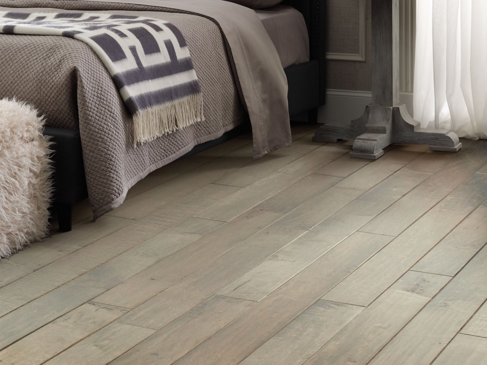 Bernina Maple Anderson Hardwood in the color bellavista by Shaw flooring in a home, showing the finished look.