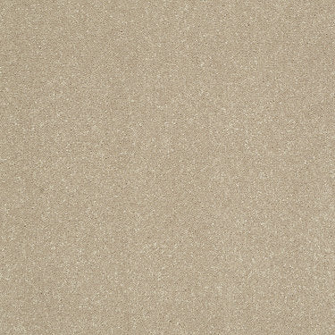 Secret Escape Ii 15' Residential Carpet by Shaw Floors in the color Lady Finger. Sample of browns carpet pattern and texture.