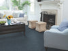 All Star Weekend I 12' Residential Carpet by Shaw Floors in the color Denim. Image of blues carpet in a room.