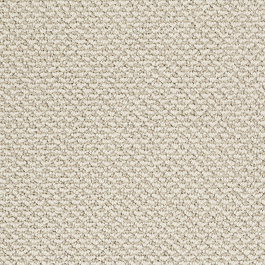 Crocheted Elegance Residential Carpet by Shaw Floors in the color Featherstone. Sample of beiges carpet pattern and texture.