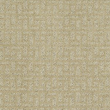 Just Gorgeous Residential Carpet by Shaw Floors in the color Beeswax. Sample of golds carpet pattern and texture.