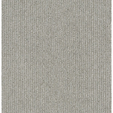 Insightful Way Residential Carpet by Shaw Floors in the color Etched Glass. Sample of grays carpet pattern and texture.