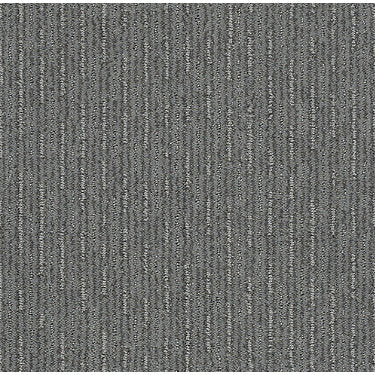 Insightful Way Residential Carpet by Shaw Floors in the color Metal. Sample of grays carpet pattern and texture.
