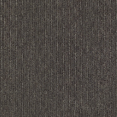 Insightful Way Residential Carpet by Shaw Floors in the color Iron Gate. Sample of browns carpet pattern and texture.