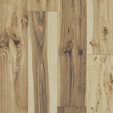 Exquisite Floorte Hardwood in the color natural hickory by Shaw flooring sample demonstrating pattern and color.