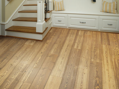 Exquisite Floorte Hardwood in the color spiced pine by Shaw flooring in a home, showing the finished look.